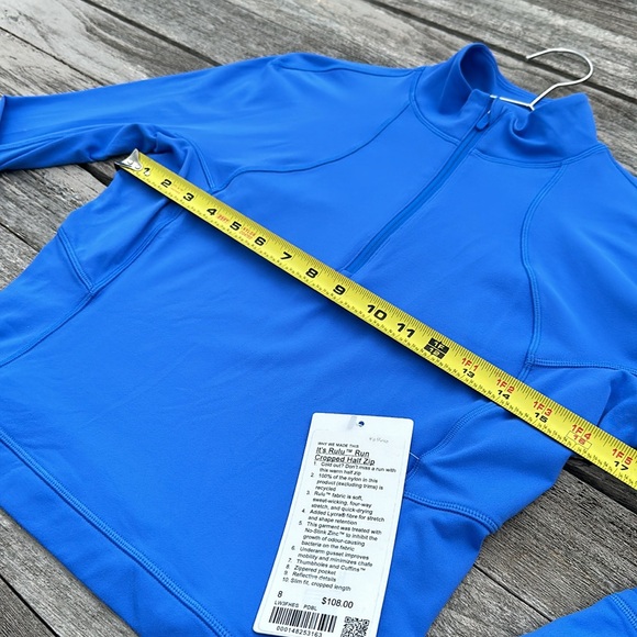 Lululemon Its Rulu Run Cropped Half Zip
Pipe Dream Blue size 8 NWT - Picture 5 of 8